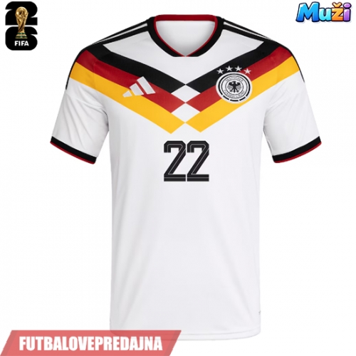 Lacne Muži Futbalové dres Nemecko David Raum #22 MS 2026 Krátky Rukáv - Domáci